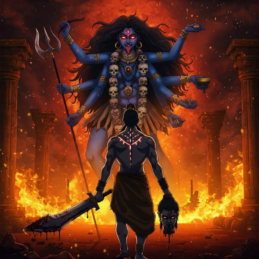 Warrior offering to mother